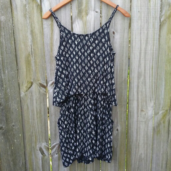 Lucky Brand Pants - Lucky Brand romper- black/white-size small